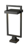 Z-LITE LUTTREL OUTDOOR PIER MOUNTED FIXTURE (566PHXLS) | 566PHXLS-SQPM-BK-LED - Post