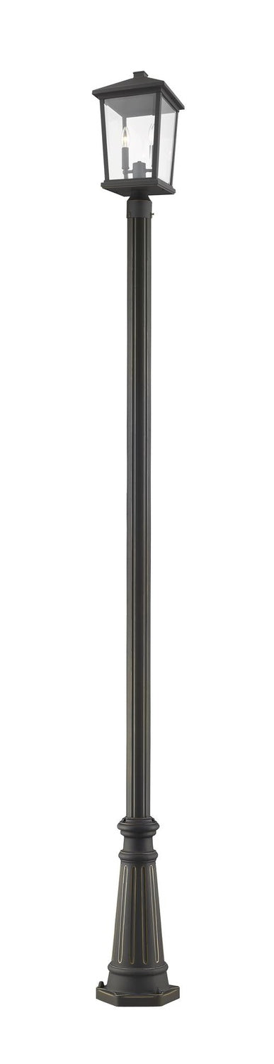 Z-LITE BEACON 2 LIGHT OUTDOOR POST MOUNTED FIXTURE | 568PHBR-519P-ORB - Post