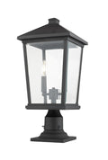 Z-LITE BEACON 2 LIGHT OUTDOOR PIER MOUNTED FIXTURE | 568PHBR-533PM-BK - Post