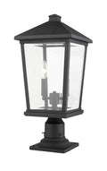 Z-LITE BEACON 2 LIGHT OUTDOOR PIER MOUNTED FIXTURE | 568PHBR-533PM-BK - Post