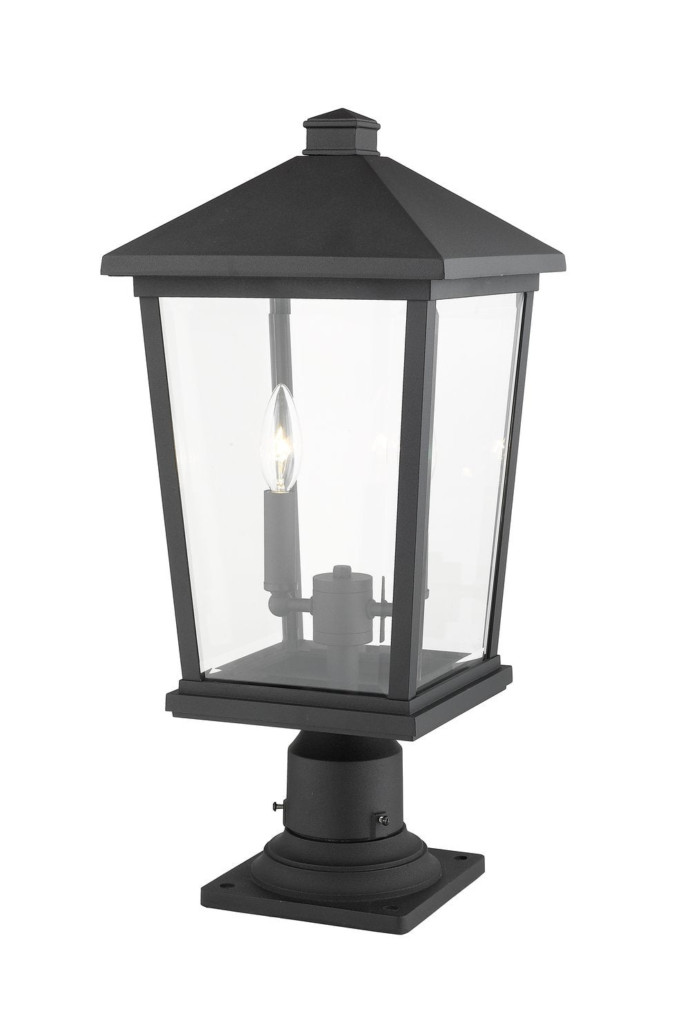 Z-LITE BEACON 2 LIGHT OUTDOOR PIER MOUNTED FIXTURE | 568PHBR-533PM-BK - Post