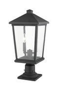 Z-LITE BEACON 2 LIGHT OUTDOOR PIER MOUNTED FIXTURE | 568PHBR-533PM-BK - Post