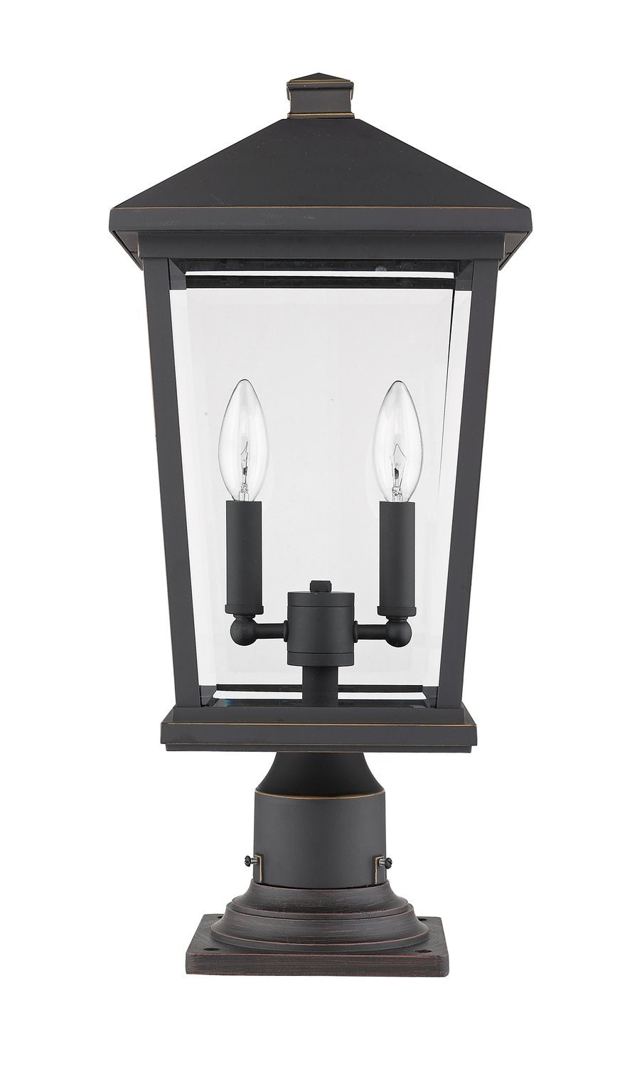 Z-LITE BEACON 2 LIGHT OUTDOOR PIER MOUNTED FIXTURE | 568PHBR-533PM-ORB - Post