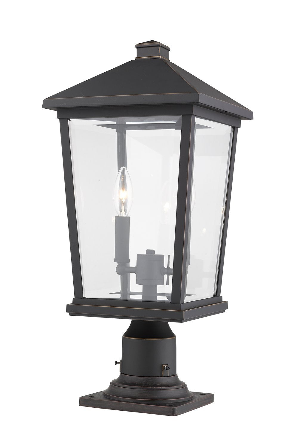 Z-LITE BEACON 2 LIGHT OUTDOOR PIER MOUNTED FIXTURE | 568PHBR-533PM-ORB - Post