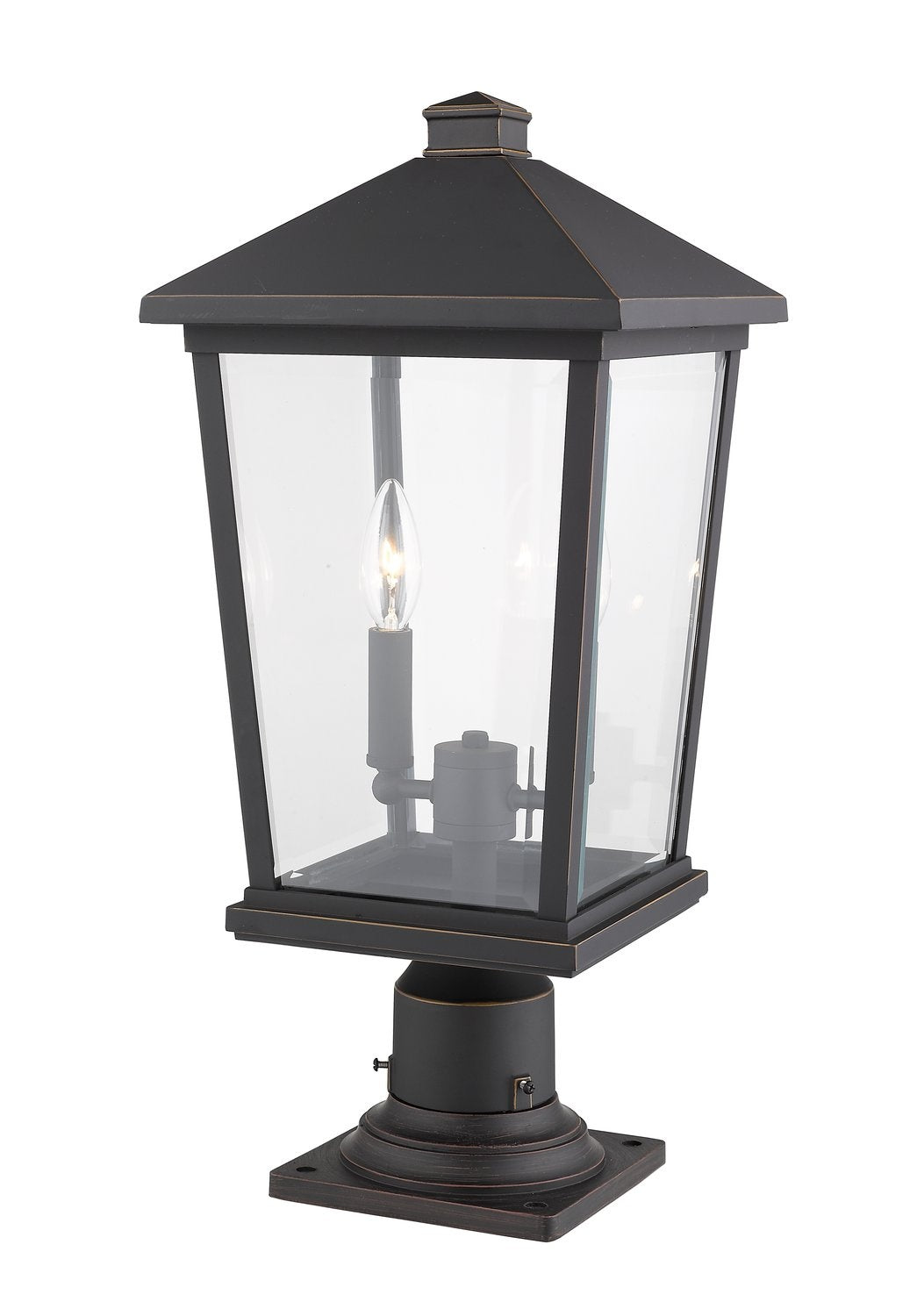 Z-LITE BEACON 2 LIGHT OUTDOOR PIER MOUNTED FIXTURE | 568PHBR-533PM-ORB - Post