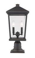 Z-LITE BEACON 2 LIGHT OUTDOOR PIER MOUNTED FIXTURE | 568PHBR-533PM-ORB - Post
