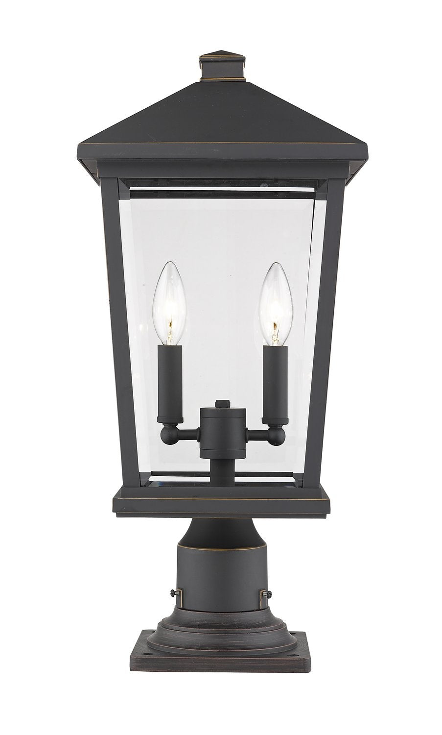 Z-LITE BEACON 2 LIGHT OUTDOOR PIER MOUNTED FIXTURE | 568PHBR-533PM-ORB - Post