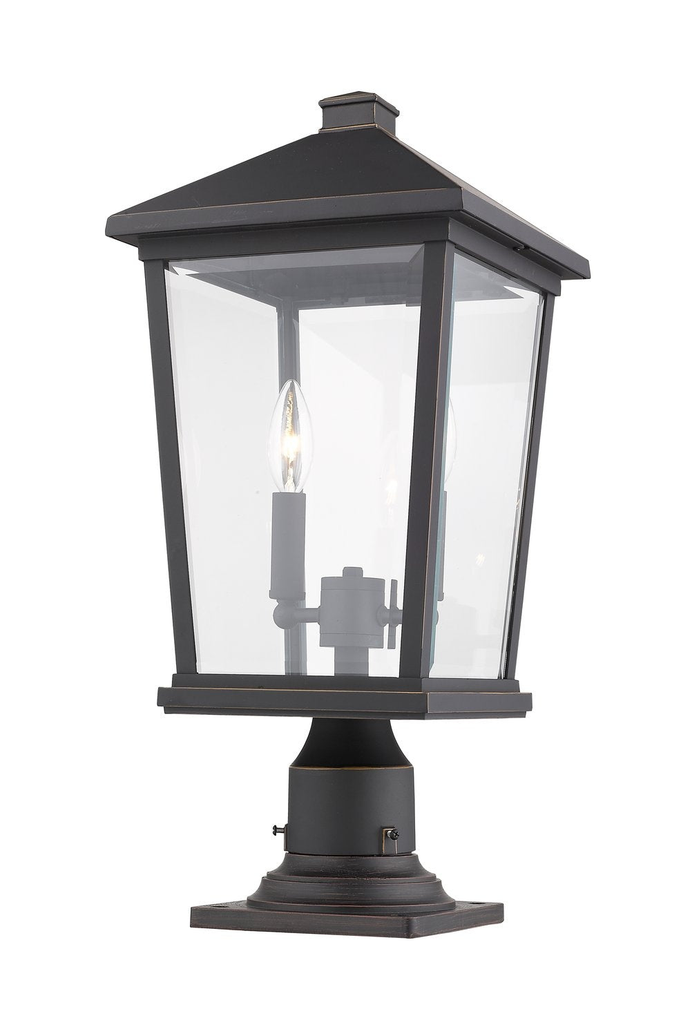 Z-LITE BEACON 2 LIGHT OUTDOOR PIER MOUNTED FIXTURE | 568PHBR-533PM-ORB - Post