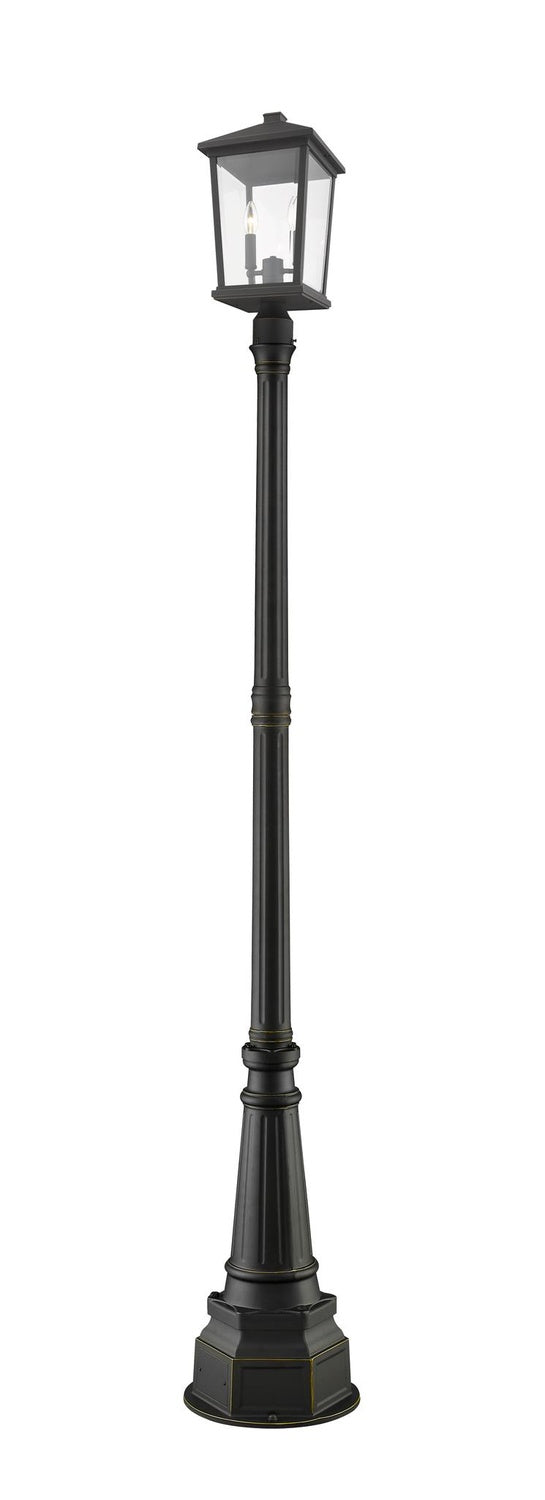Z-LITE BEACON 2 LIGHT OUTDOOR POST MOUNTED FIXTURE | 568PHBR-564P-ORB - Post