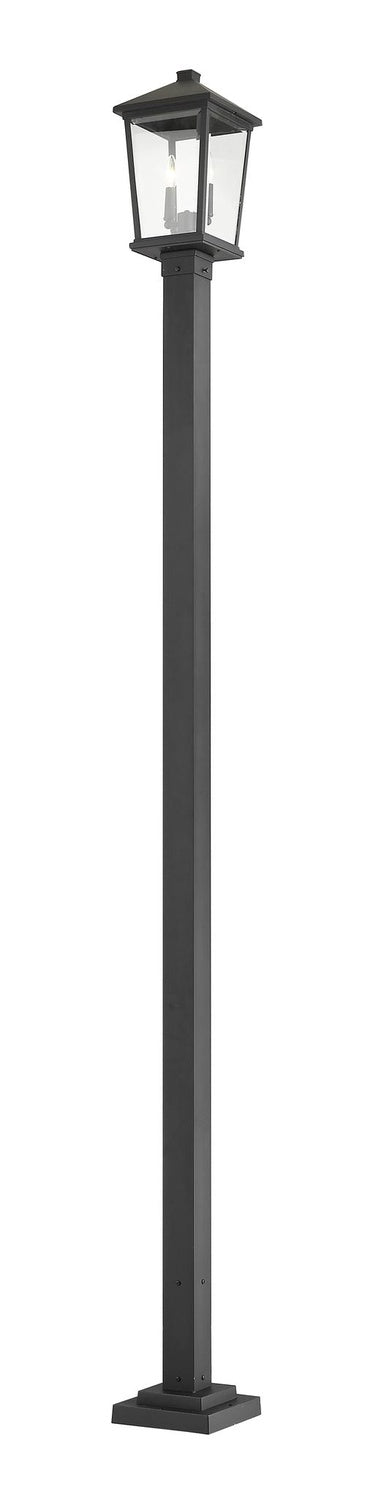 Z-LITE BEACON 2 LIGHT OUTDOOR POST MOUNTED FIXTURE | 568PHBS-536P-BK - Post