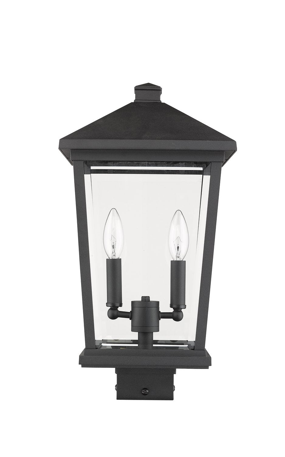 Z-LITE BEACON 2 LIGHT OUTDOOR POST MOUNT FIXTURE | 568PHBS-BK - Post