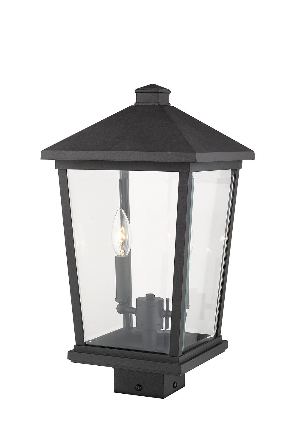 Z-LITE BEACON 2 LIGHT OUTDOOR POST MOUNT FIXTURE | 568PHBS-BK - Post