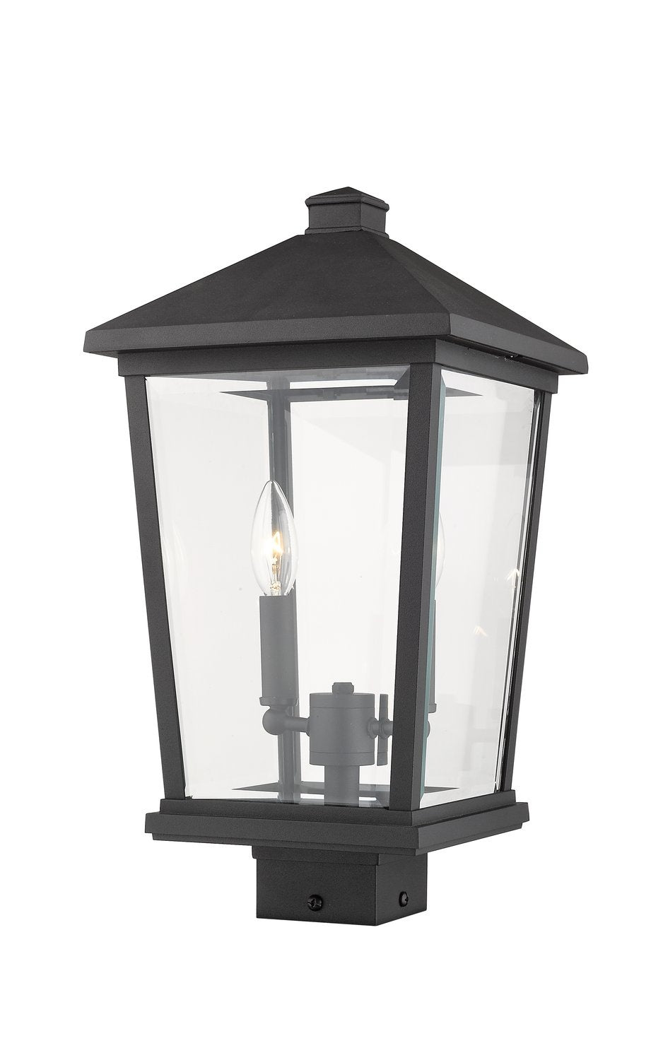 Z-LITE BEACON 2 LIGHT OUTDOOR POST MOUNT FIXTURE | 568PHBS-BK - Post