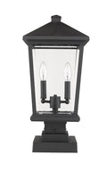 Z-LITE BEACON 2 LIGHT OUTDOOR PIER MOUNTED FIXTURE | 568PHBS-SQPM-BK - Post