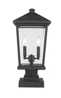Z-LITE BEACON 2 LIGHT OUTDOOR PIER MOUNTED FIXTURE | 568PHBS-SQPM-BK - Post