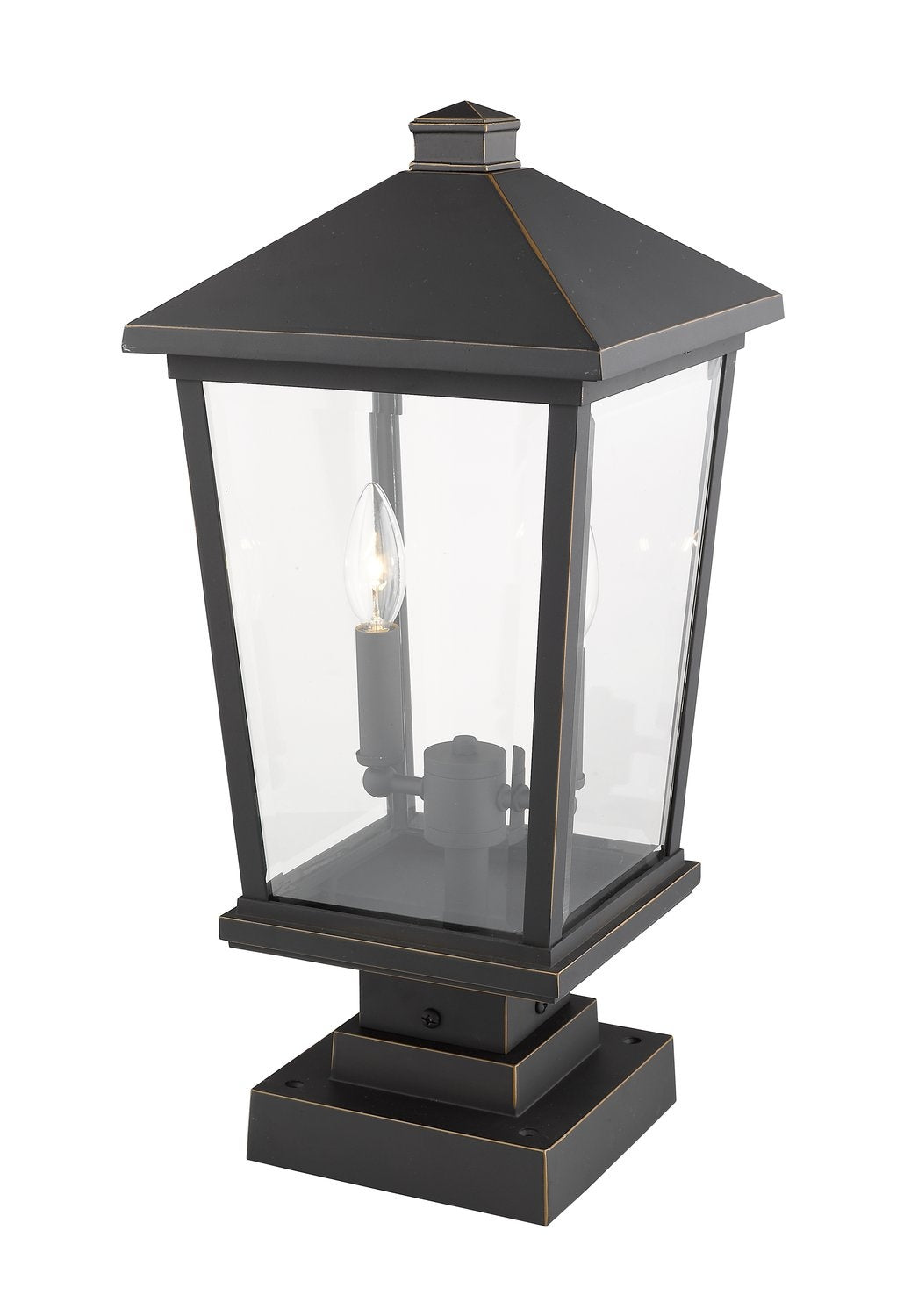 Z-LITE BEACON 2 LIGHT OUTDOOR PIER MOUNTED FIXTURE | 568PHBS-SQPM-ORB - Post