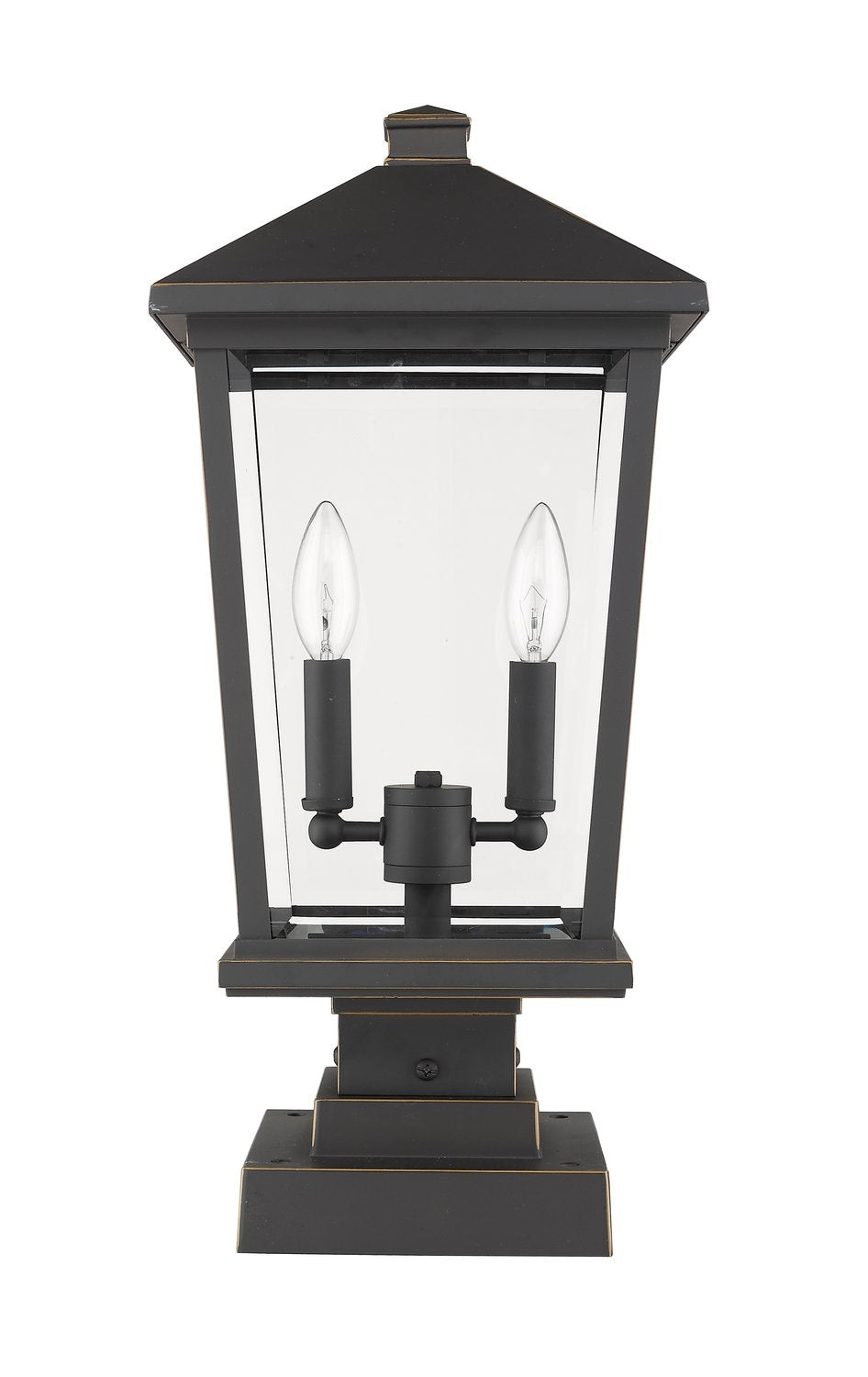 Z-LITE BEACON 2 LIGHT OUTDOOR PIER MOUNTED FIXTURE | 568PHBS-SQPM-ORB - Post