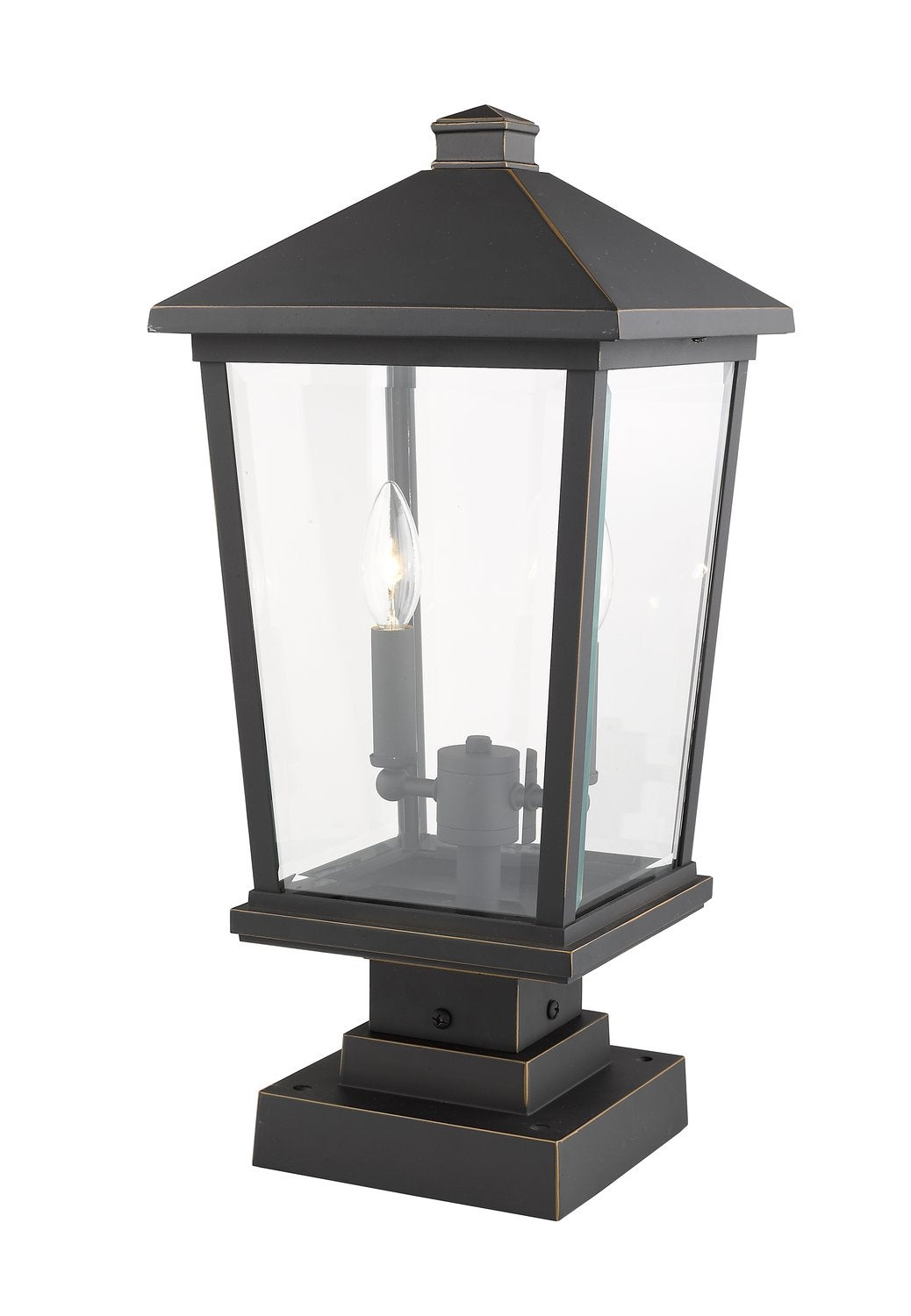 Z-LITE BEACON 2 LIGHT OUTDOOR PIER MOUNTED FIXTURE | 568PHBS-SQPM-ORB - Post
