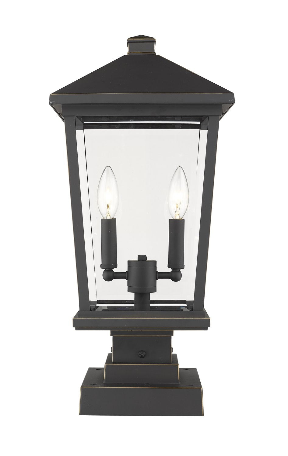 Z-LITE BEACON 2 LIGHT OUTDOOR PIER MOUNTED FIXTURE | 568PHBS-SQPM-ORB - Post