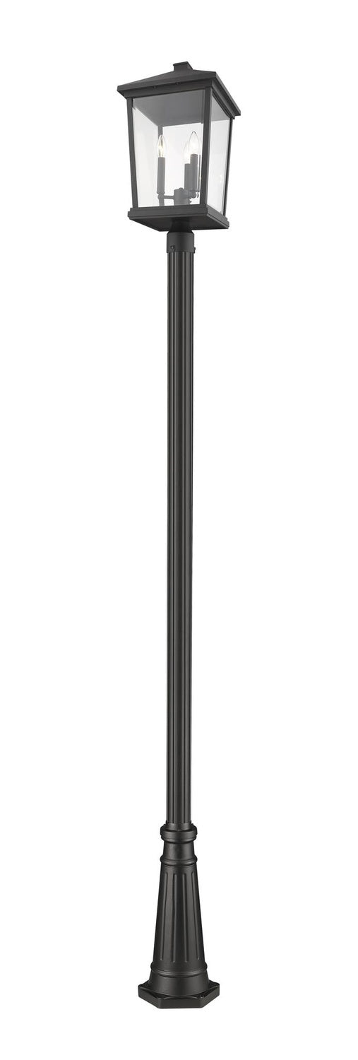 Z-LITE BEACON 3 LIGHT OUTDOOR POST MOUNTED FIXTURE | 568PHXLR-519P-BK - Post