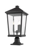 Z-LITE BEACON 3 LIGHT OUTDOOR PIER MOUNTED FIXTURE | 568PHXLR-533PM-BK - Post