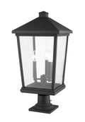 Z-LITE BEACON 3 LIGHT OUTDOOR PIER MOUNTED FIXTURE | 568PHXLR-533PM-BK - Post