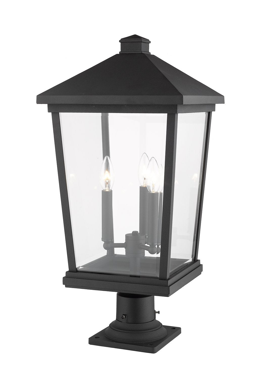 Z-LITE BEACON 3 LIGHT OUTDOOR PIER MOUNTED FIXTURE | 568PHXLR-533PM-BK - Post