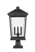 Z-LITE BEACON 3 LIGHT OUTDOOR PIER MOUNTED FIXTURE | 568PHXLR-533PM-BK - Post
