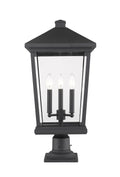Z-LITE BEACON 3 LIGHT OUTDOOR PIER MOUNTED FIXTURE | 568PHXLR-533PM-BK - Post