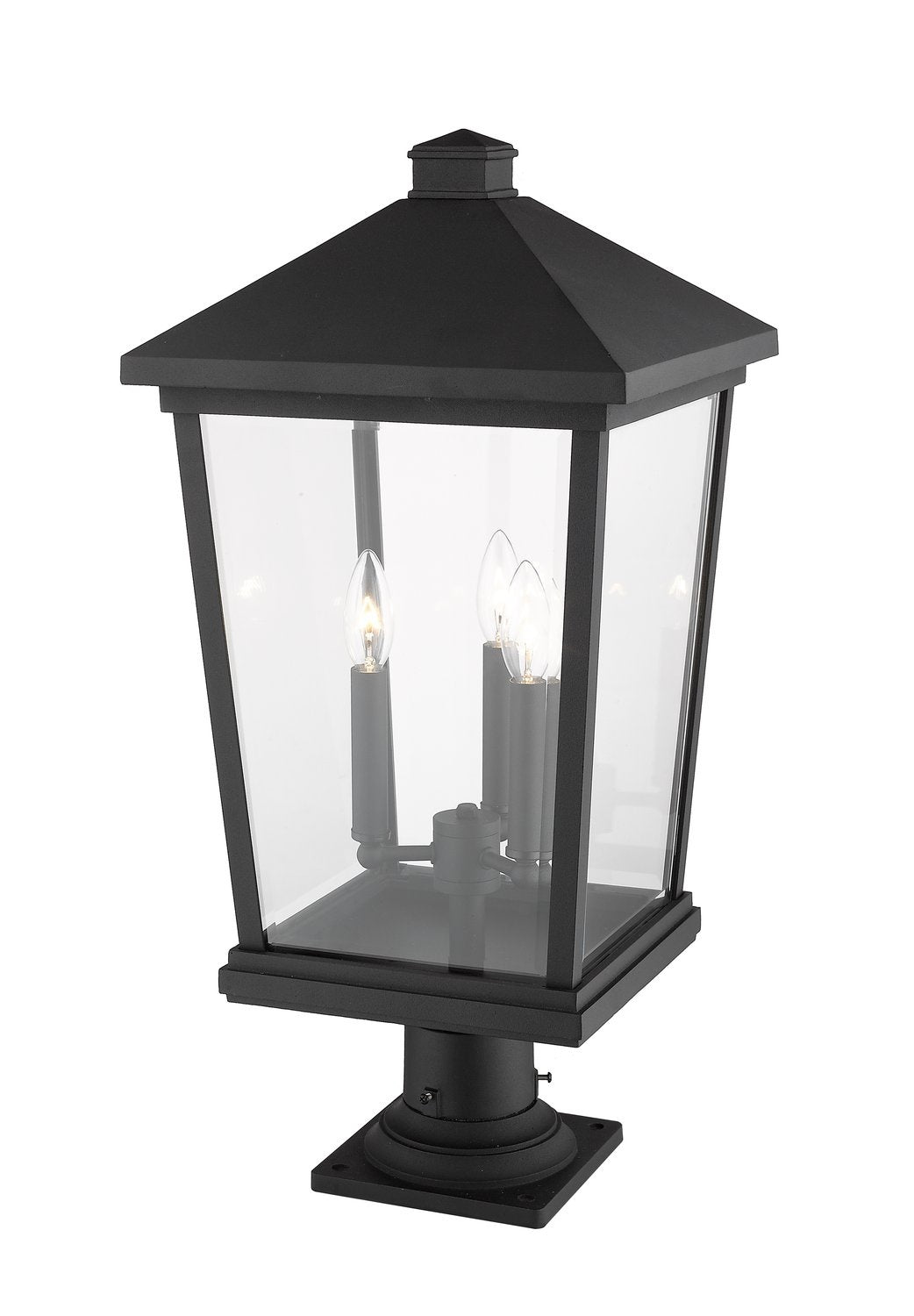 Z-LITE BEACON 3 LIGHT OUTDOOR PIER MOUNTED FIXTURE | 568PHXLR-533PM-BK - Post