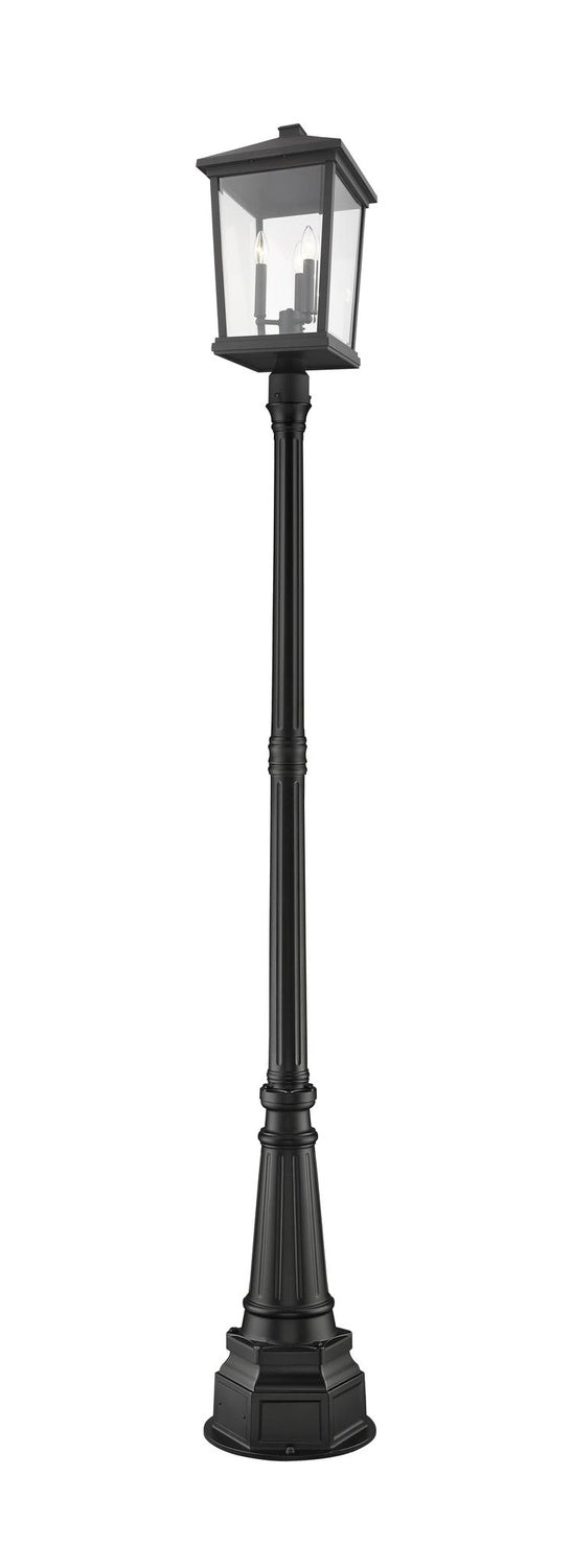 Z-LITE BEACON 3 LIGHT OUTDOOR POST MOUNTED FIXTURE | 568PHXLR-564P-BK - Post