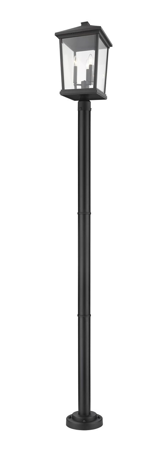 Z-LITE BEACON 3 LIGHT OUTDOOR POST MOUNTED FIXTURE | 568PHXLR-567P-BK - Post
