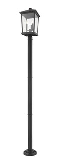Z-LITE BEACON 3 LIGHT OUTDOOR POST MOUNTED FIXTURE | 568PHXLR-567P-BK - Post