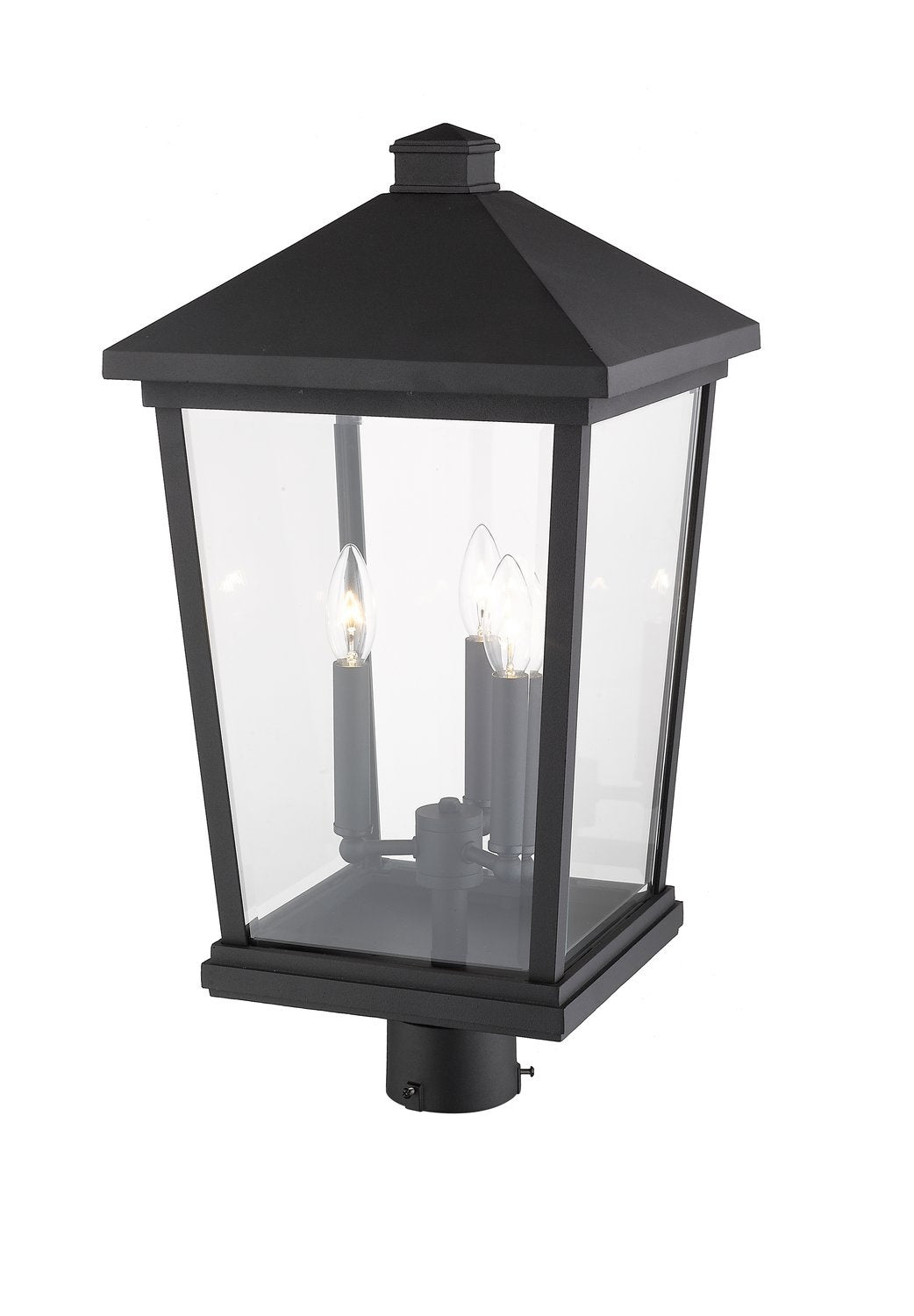 Z-LITE BEACON 3 LIGHT OUTDOOR POST MOUNT FIXTURE | 568PHXLR-BK - Post