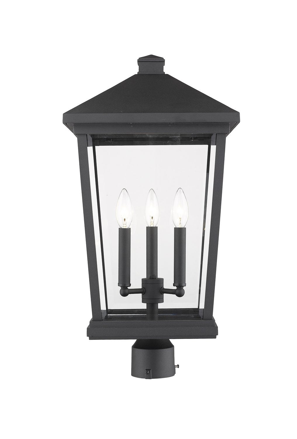 Z-LITE BEACON 3 LIGHT OUTDOOR POST MOUNT FIXTURE | 568PHXLR-BK - Post