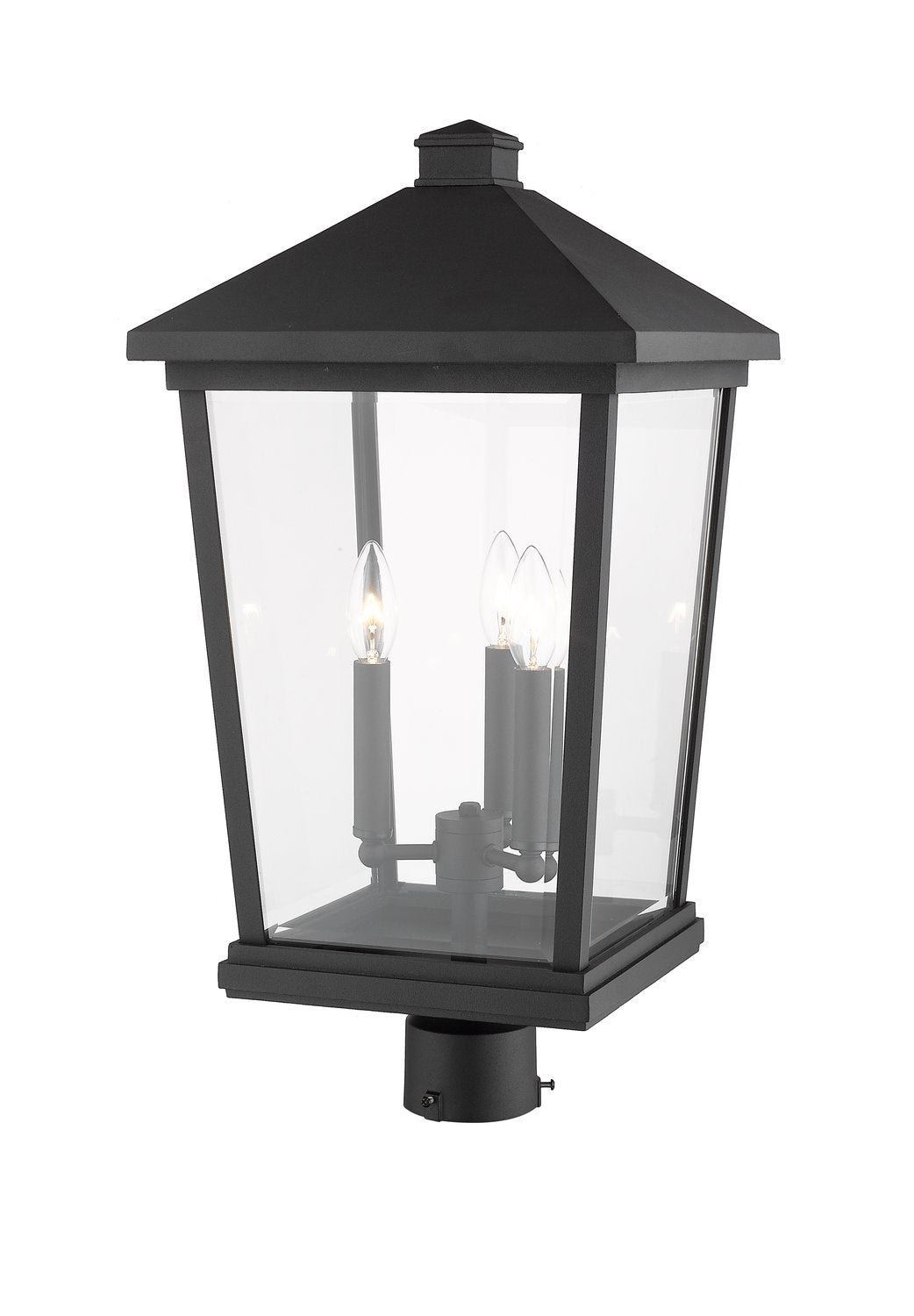 Z-LITE BEACON 3 LIGHT OUTDOOR POST MOUNT FIXTURE | 568PHXLR-BK - Post