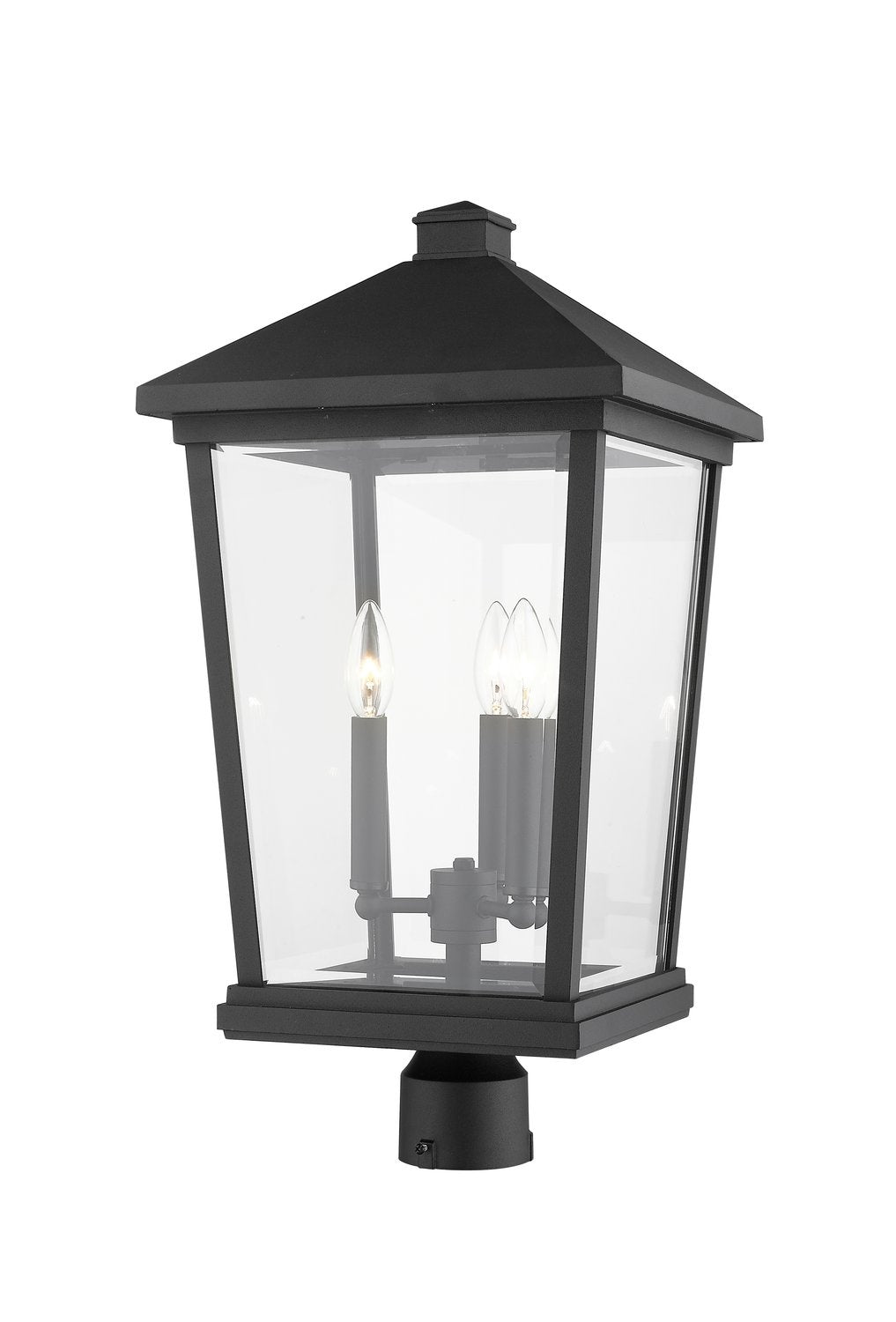 Z-LITE BEACON 3 LIGHT OUTDOOR POST MOUNT FIXTURE | 568PHXLR-BK - Post