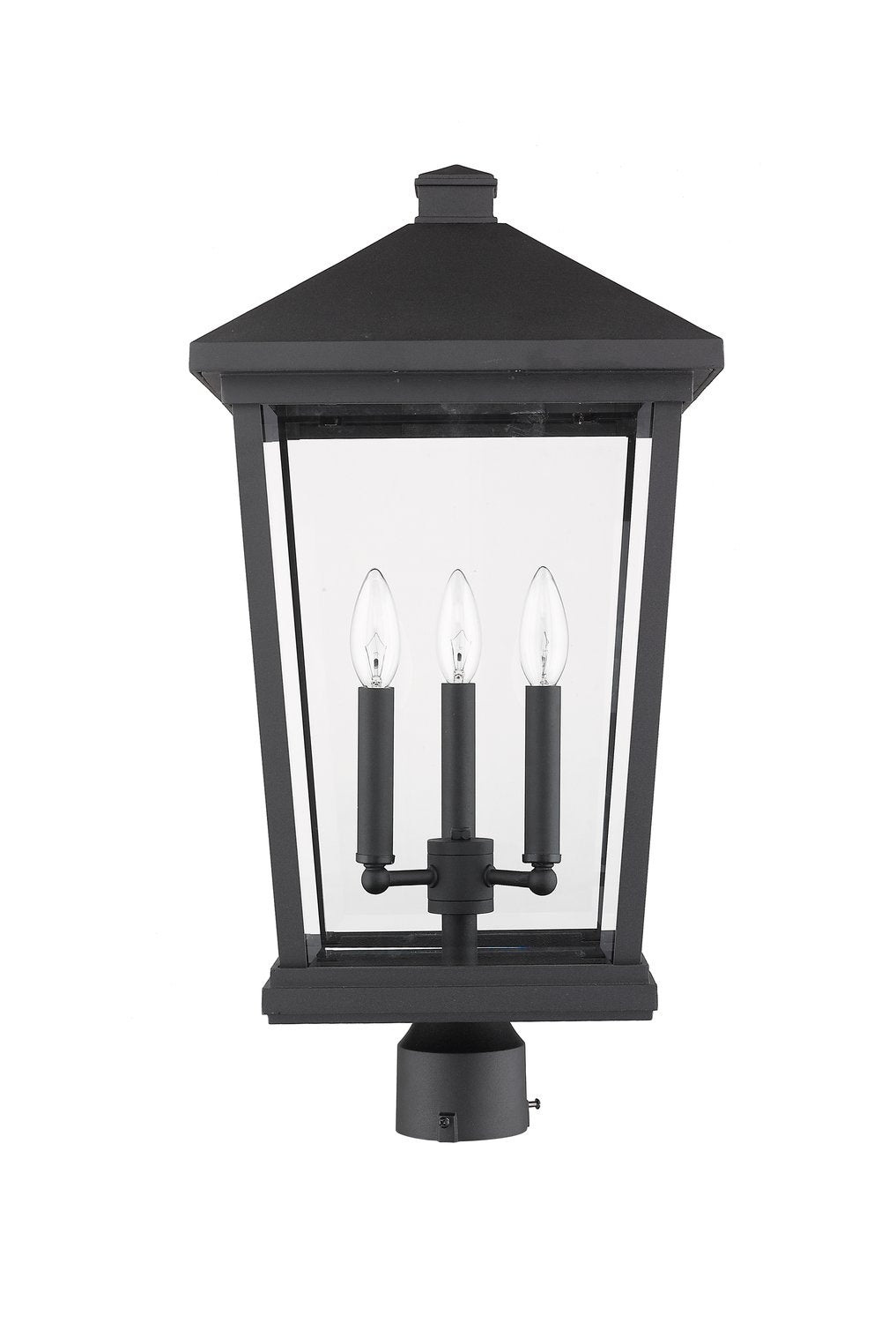 Z-LITE BEACON 3 LIGHT OUTDOOR POST MOUNT FIXTURE | 568PHXLR-BK - Post