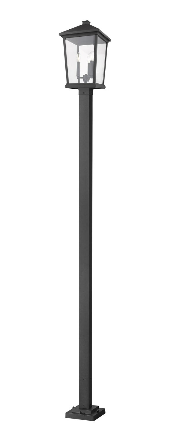 Z-LITE BEACON 3 LIGHT OUTDOOR POST MOUNTED FIXTURE | 568PHXLS-536P-BK - Post