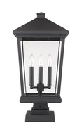 Z-LITE BEACON 3 LIGHT OUTDOOR PIER MOUNTED FIXTURE | 568PHXLS-SQPM-BK - Post