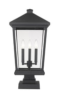 Z-LITE BEACON 3 LIGHT OUTDOOR PIER MOUNTED FIXTURE | 568PHXLS-SQPM-BK - Post