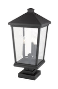 Z-LITE BEACON 3 LIGHT OUTDOOR PIER MOUNTED FIXTURE | 568PHXLS-SQPM-BK - Post
