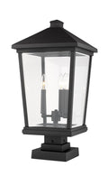 Z-LITE BEACON 3 LIGHT OUTDOOR PIER MOUNTED FIXTURE | 568PHXLS-SQPM-BK - Post