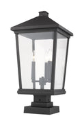 Z-LITE BEACON 3 LIGHT OUTDOOR PIER MOUNTED FIXTURE | 568PHXLS-SQPM-BK - Post