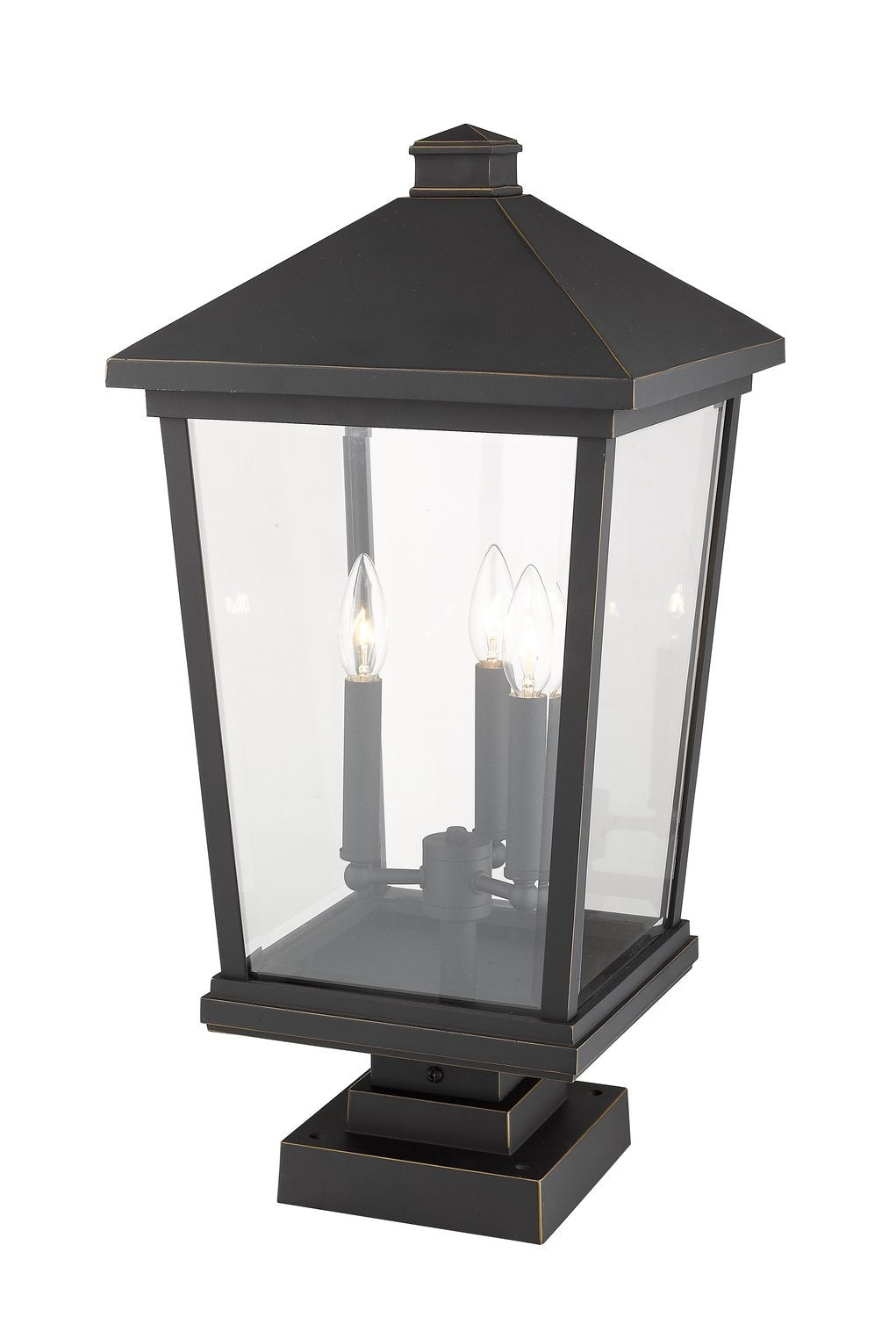 Z-LITE BEACON 3 LIGHT OUTDOOR PIER MOUNTED FIXTURE | 568PHXLS-SQPM-ORB - Post
