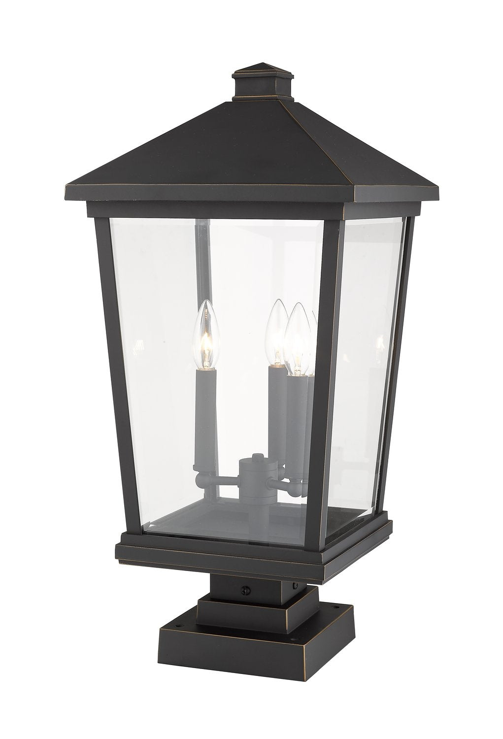 Z-LITE BEACON 3 LIGHT OUTDOOR PIER MOUNTED FIXTURE | 568PHXLS-SQPM-ORB - Post