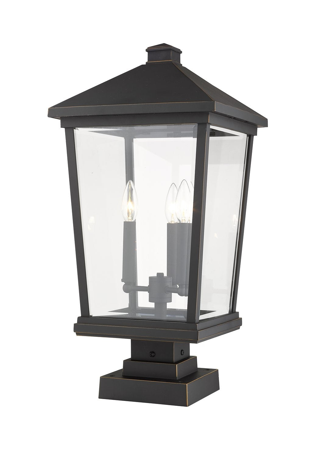 Z-LITE BEACON 3 LIGHT OUTDOOR PIER MOUNTED FIXTURE | 568PHXLS-SQPM-ORB - Post