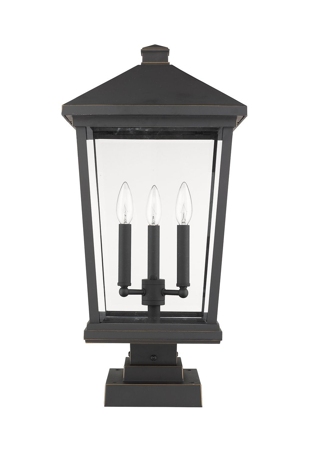 Z-LITE BEACON 3 LIGHT OUTDOOR PIER MOUNTED FIXTURE | 568PHXLS-SQPM-ORB - Post