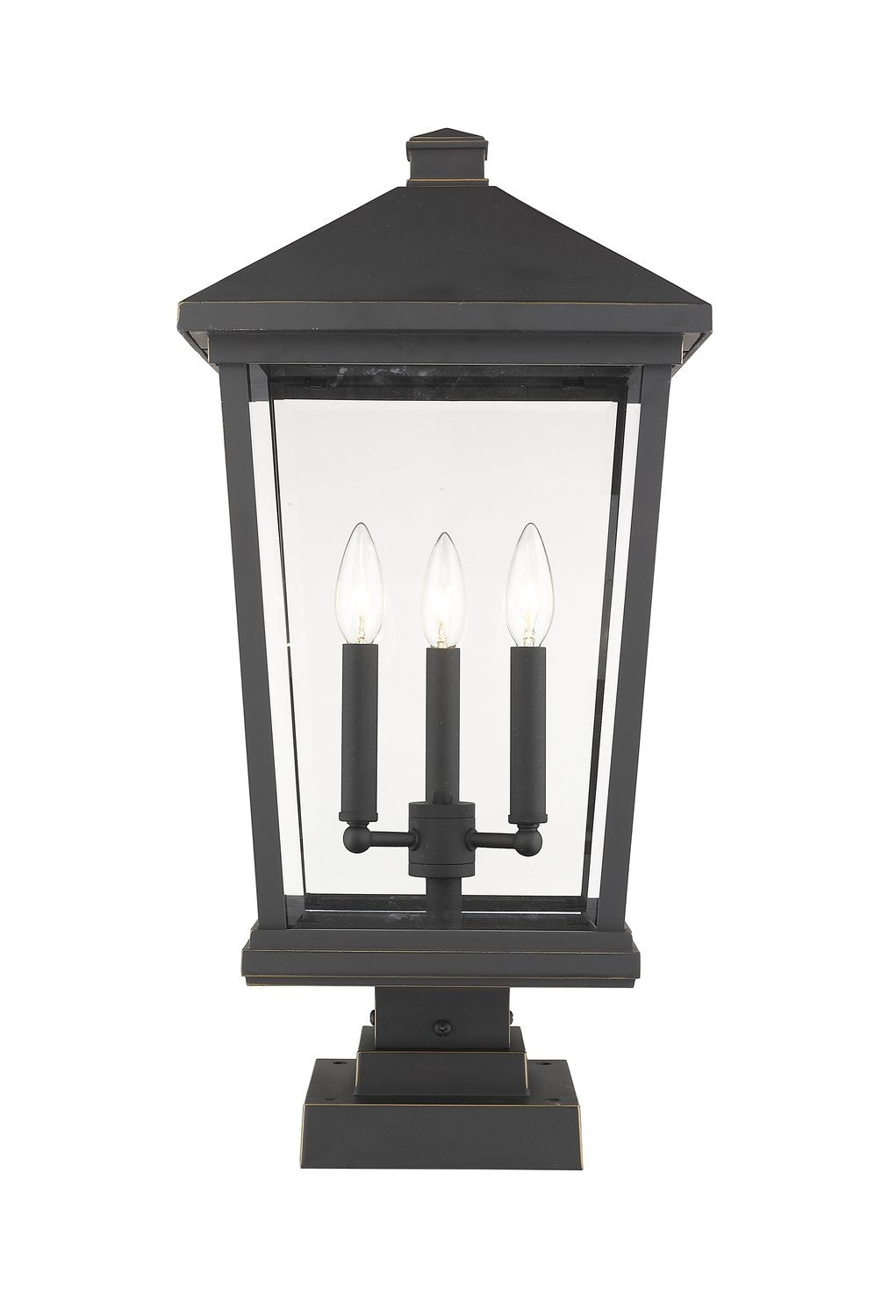 Z-LITE BEACON 3 LIGHT OUTDOOR PIER MOUNTED FIXTURE | 568PHXLS-SQPM-ORB - Post