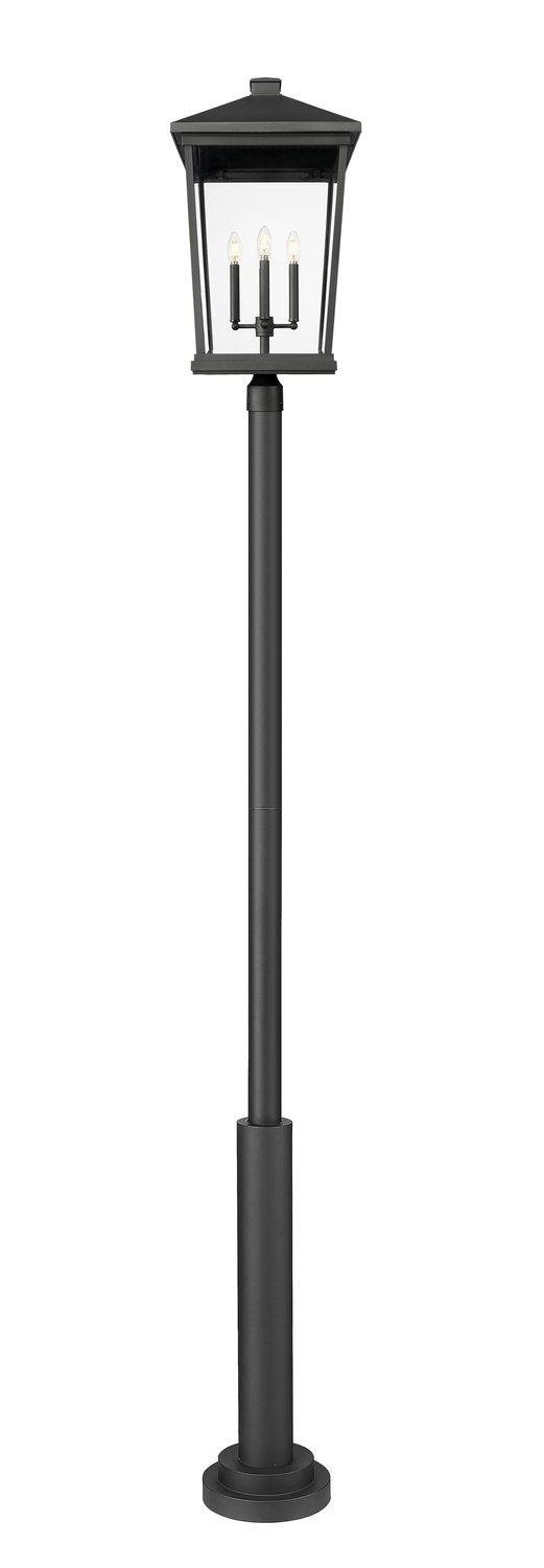 Z-LITE BEACON 4 LIGHT OUTDOOR POST MOUNT FIXTURE | 568PHXXLR-5010P-BK - Post